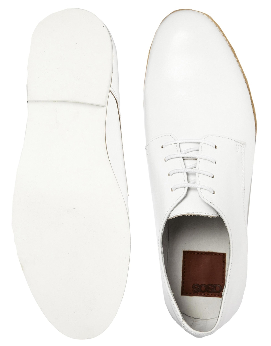 Lyst Asos Derby Shoes in Leather in White for Men