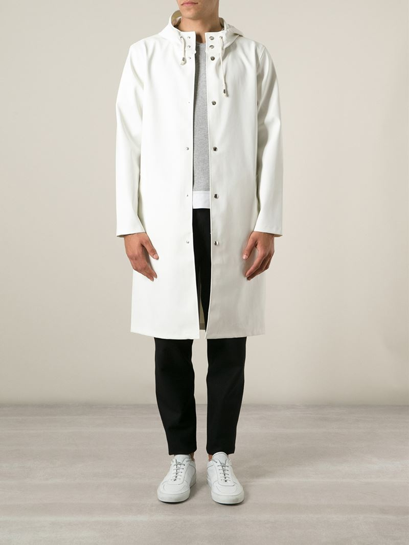 white long raincoat