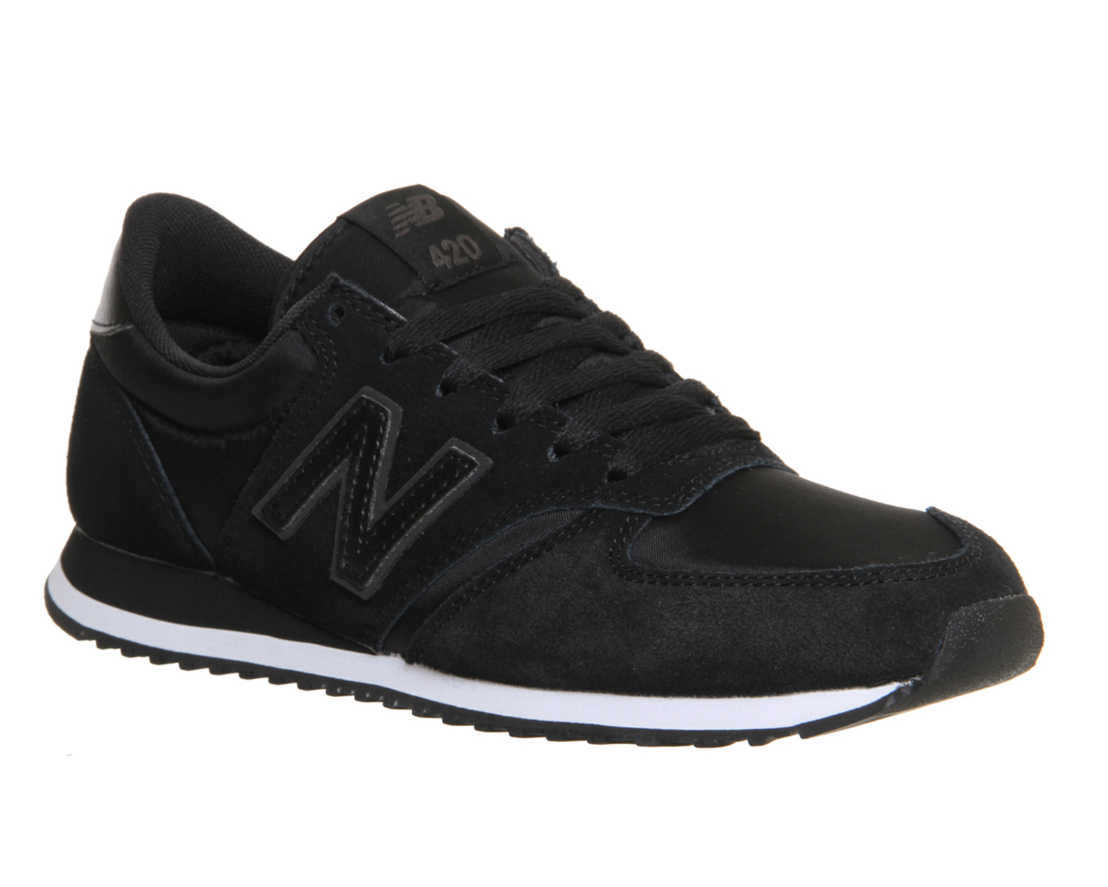 New balance 420 Suede and Neoprene Low-Top Sneakers in Black for Men | Lyst