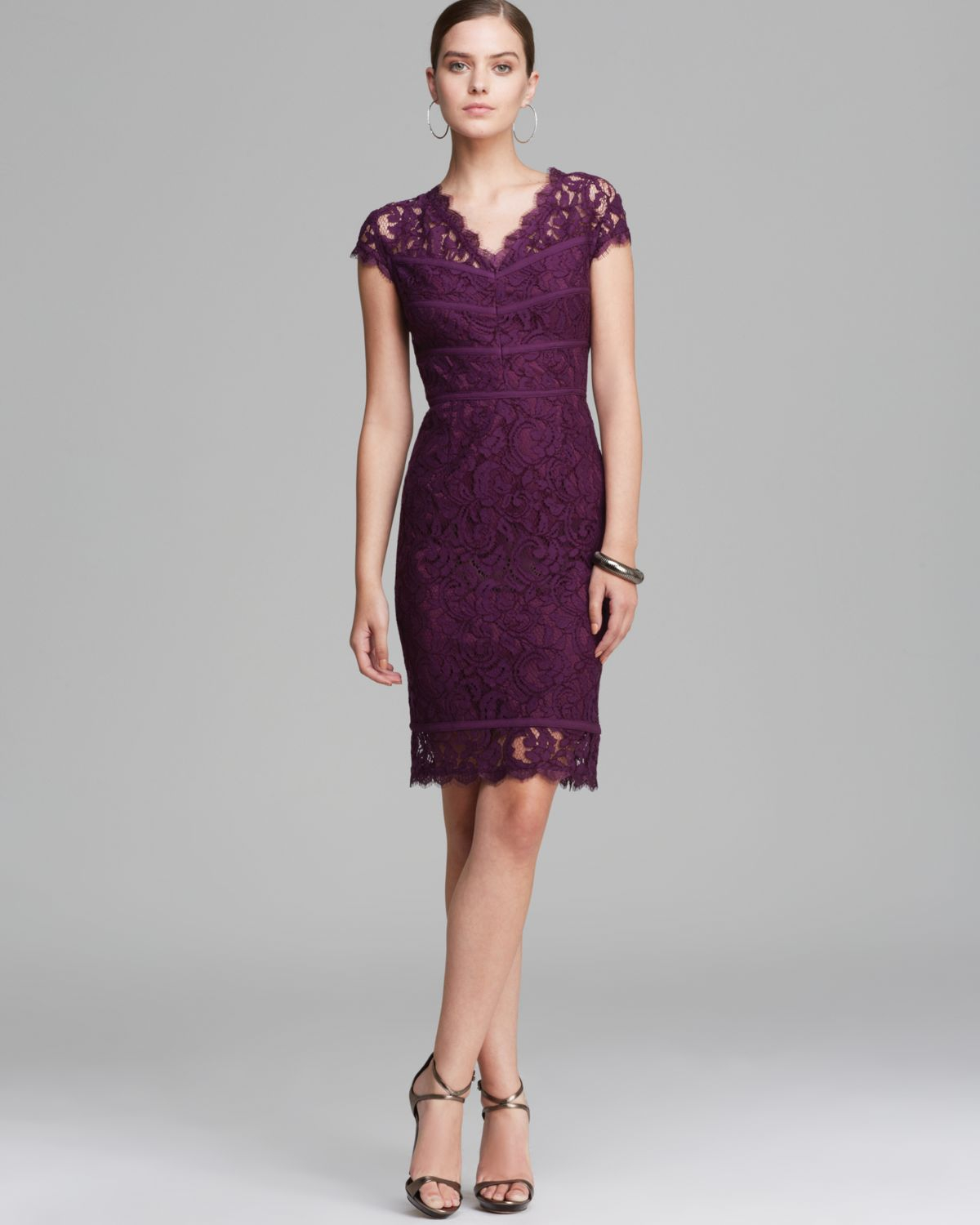 plum lace dress with sleeves