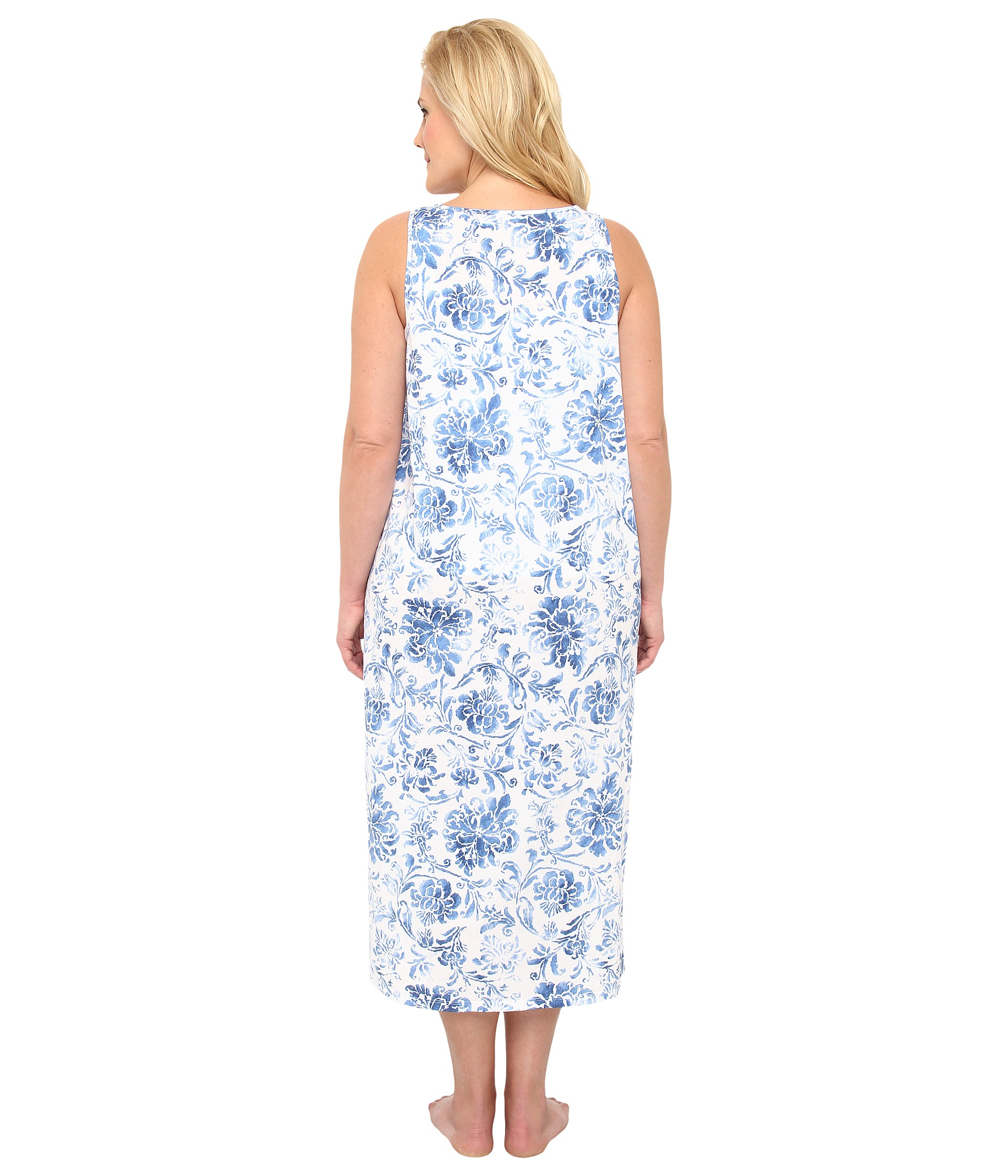Lauren by ralph lauren Plus Size Patmos Long Nightgown W Scoop Neck in