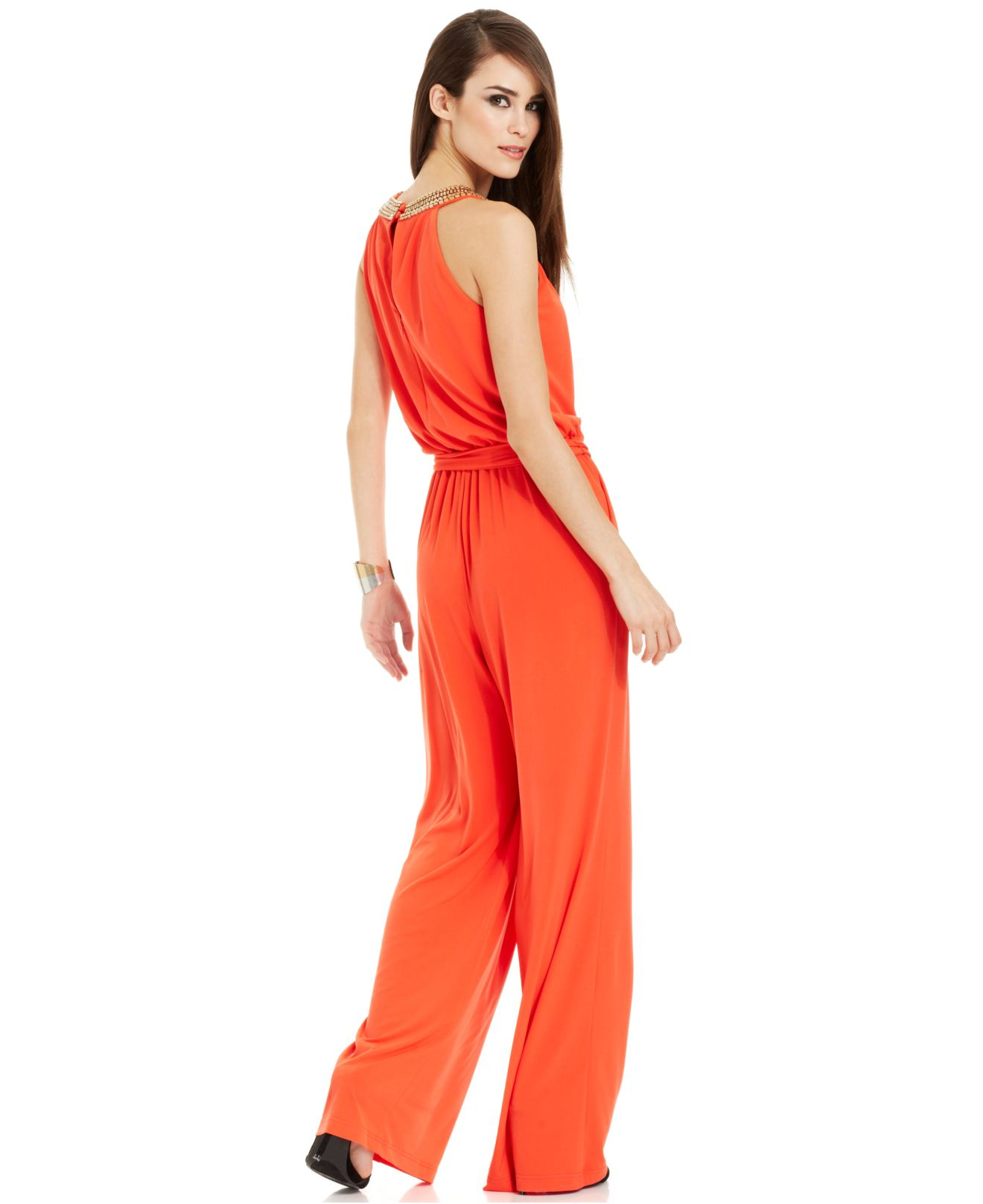 vince camuto orange jumpsuit