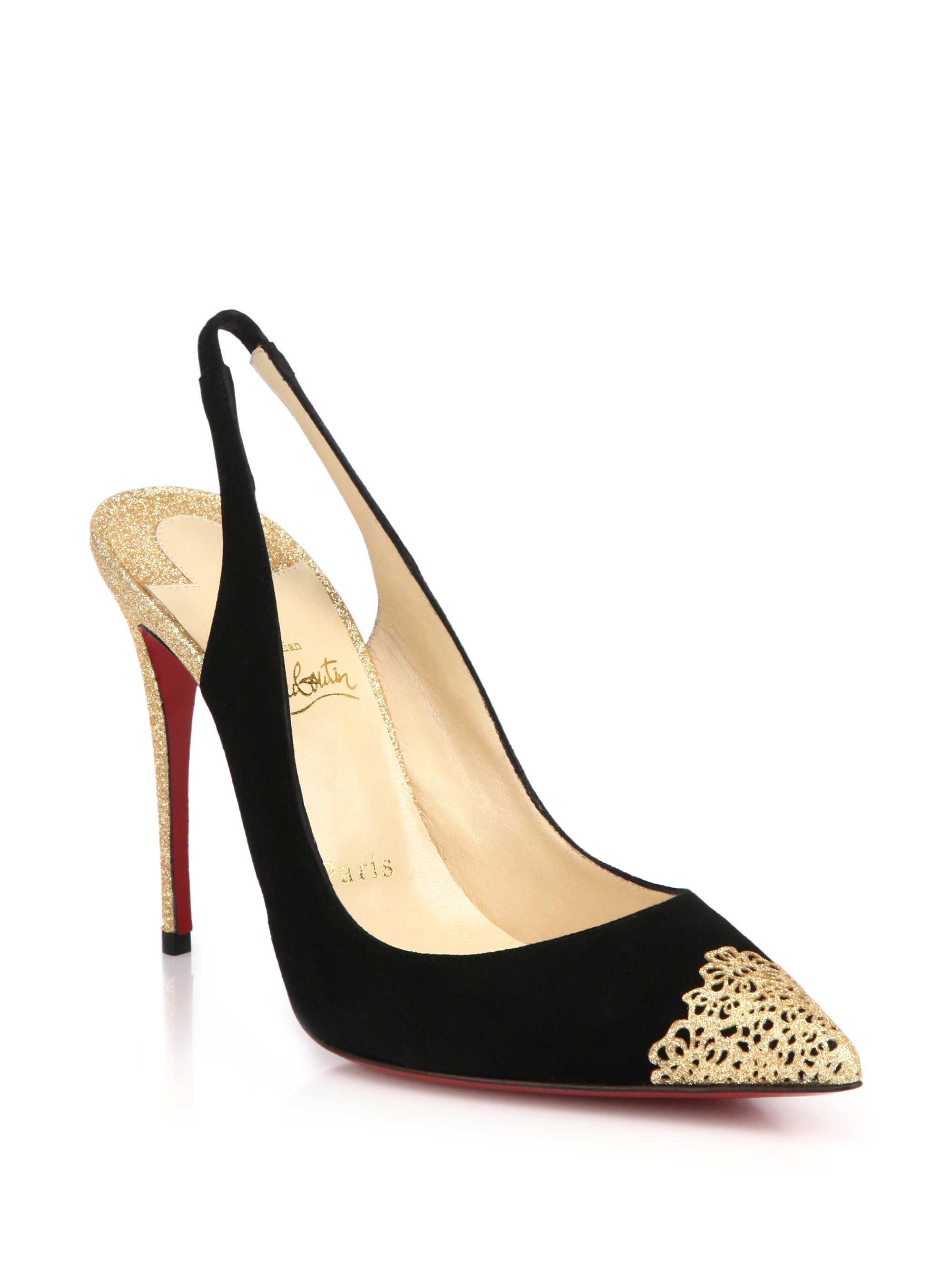 Artesur ? christian louboutin suede slingback pumps