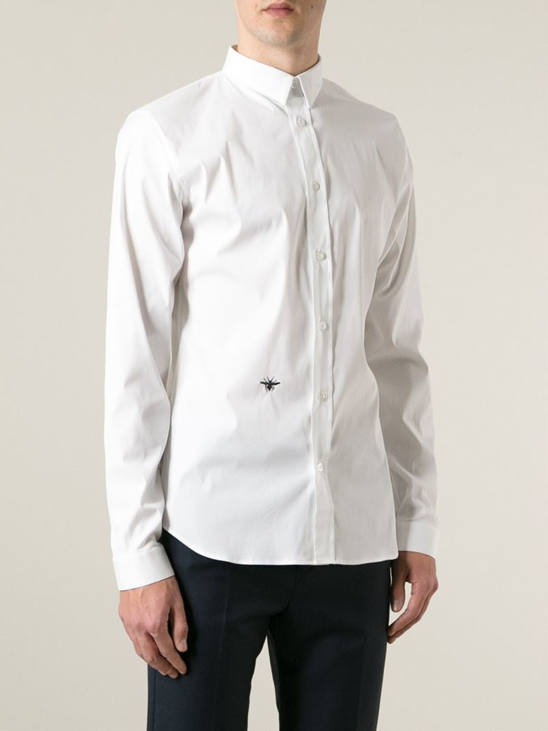 Dior Homme Embroidered Bee Shirt in White for Men | Lyst