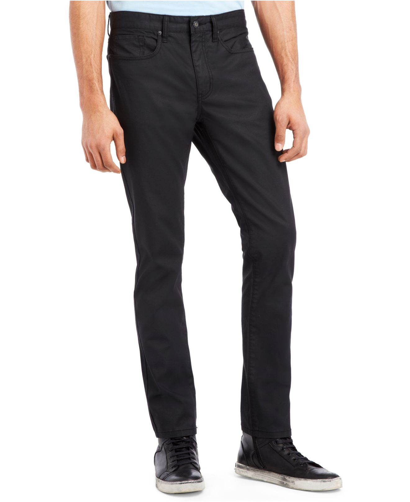 Lyst - Kenneth Cole Reaction Coated Twill Jeans in Black for Men
