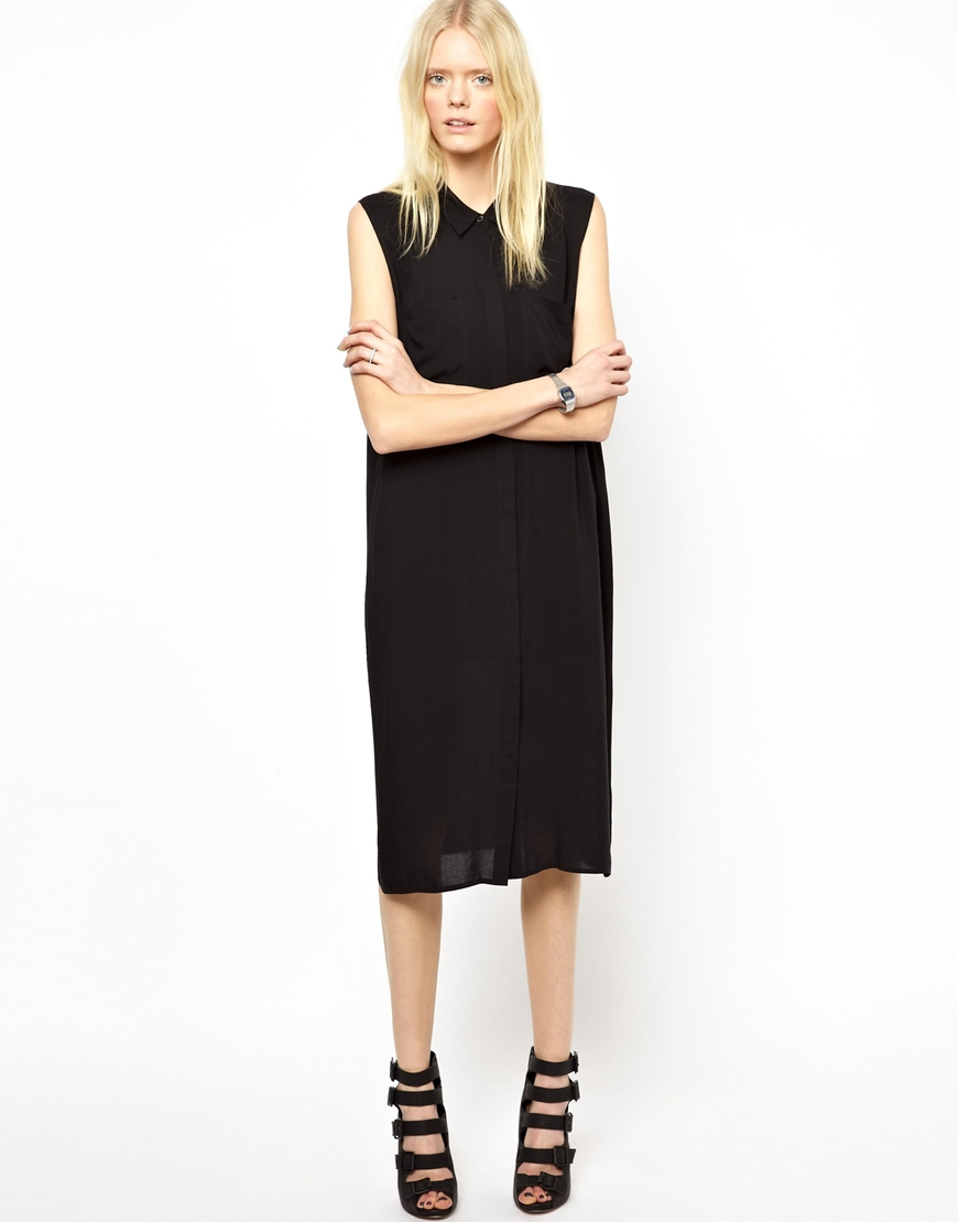 black sleeveless t shirt dress