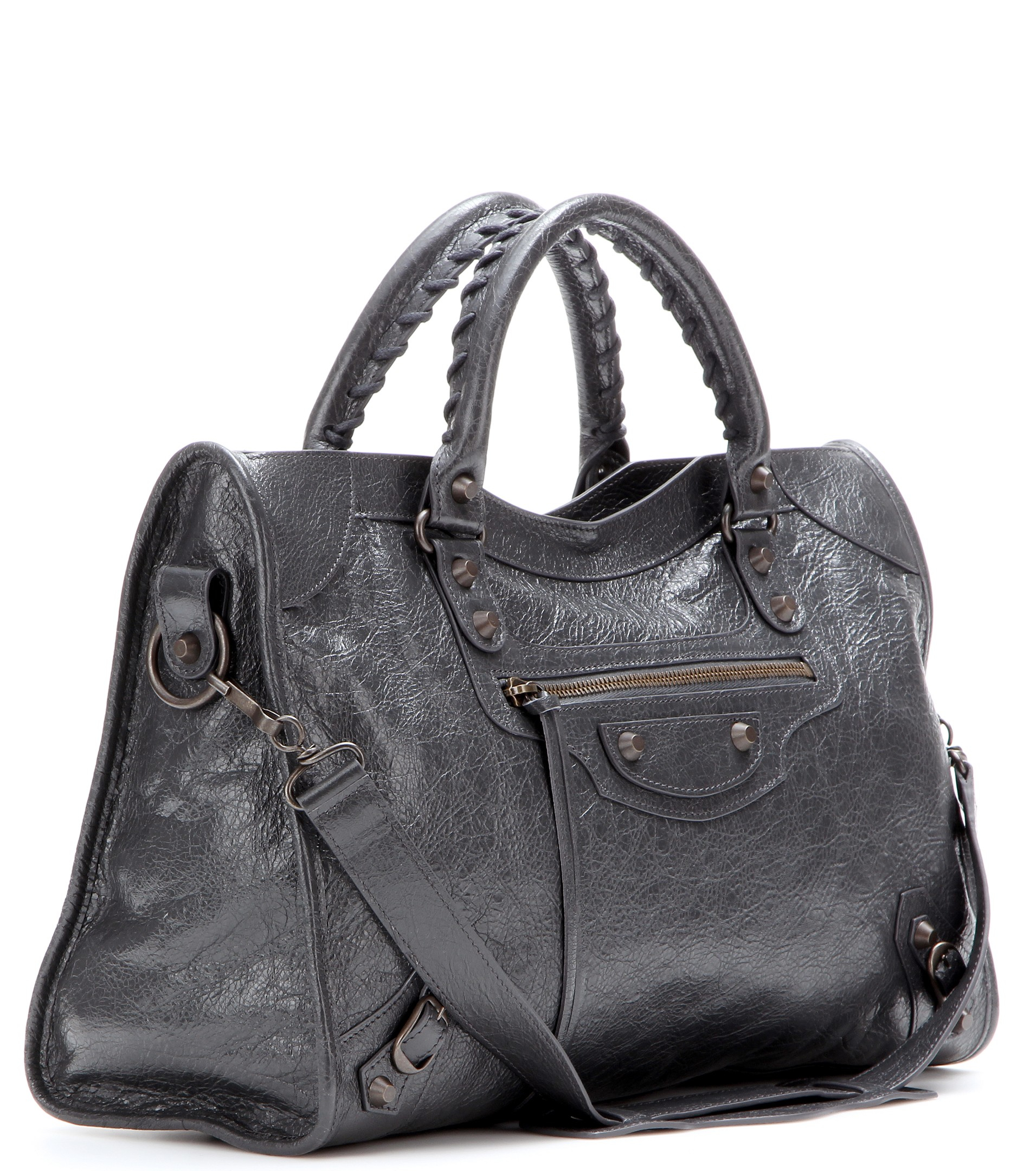 Balenciaga New City S Arena Leather Satchel in Gray - Lyst