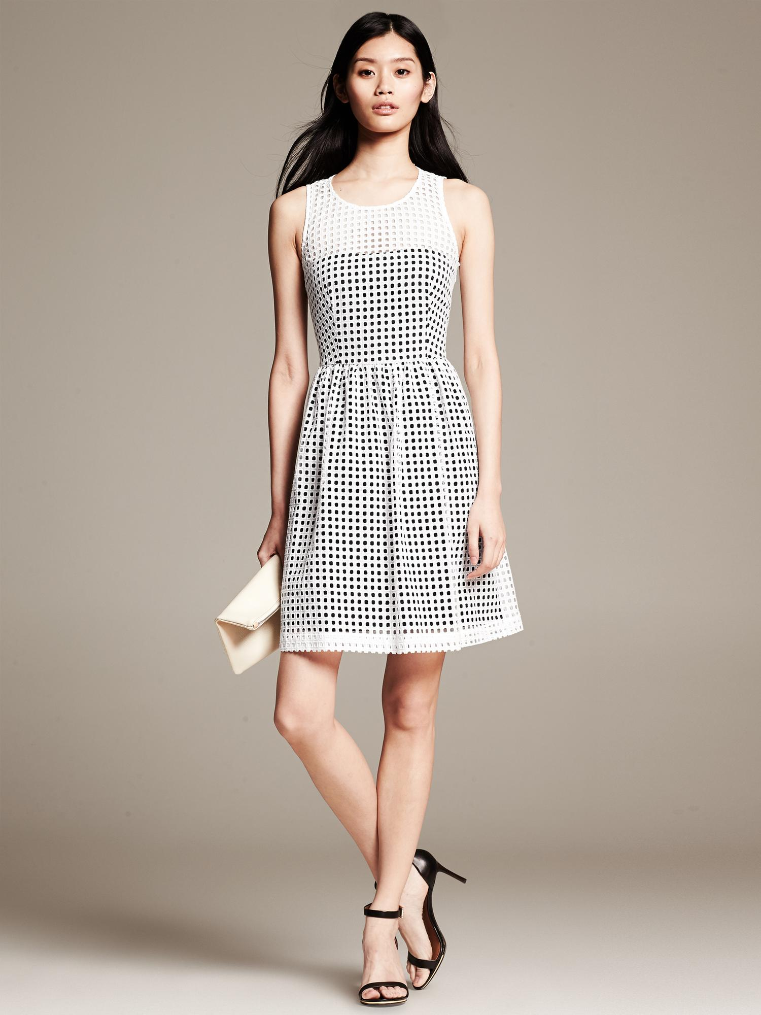 banana republic black and white dress