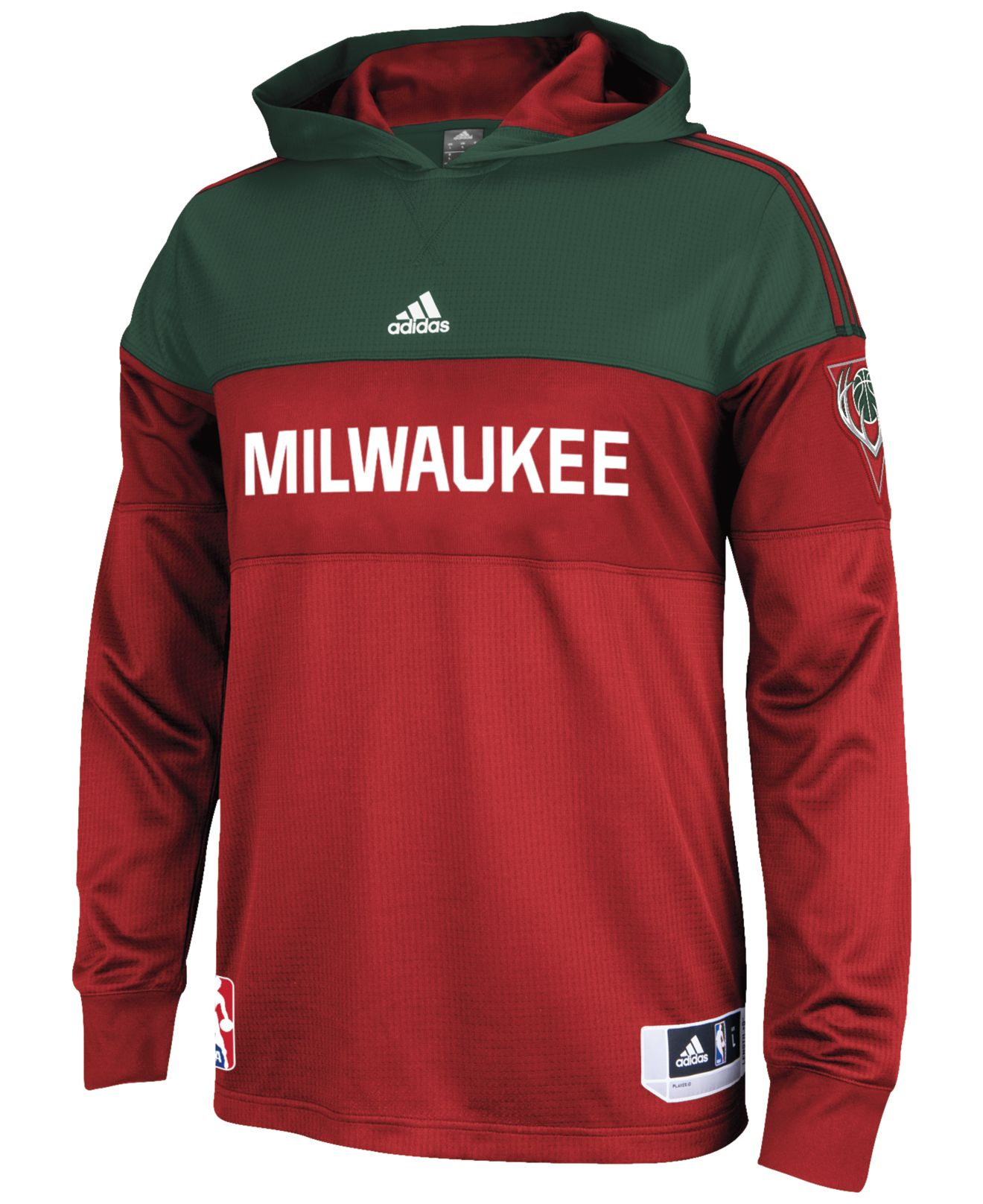 adidas Men's Long-sleeve Milwaukee Bucks On Court Shooter ...