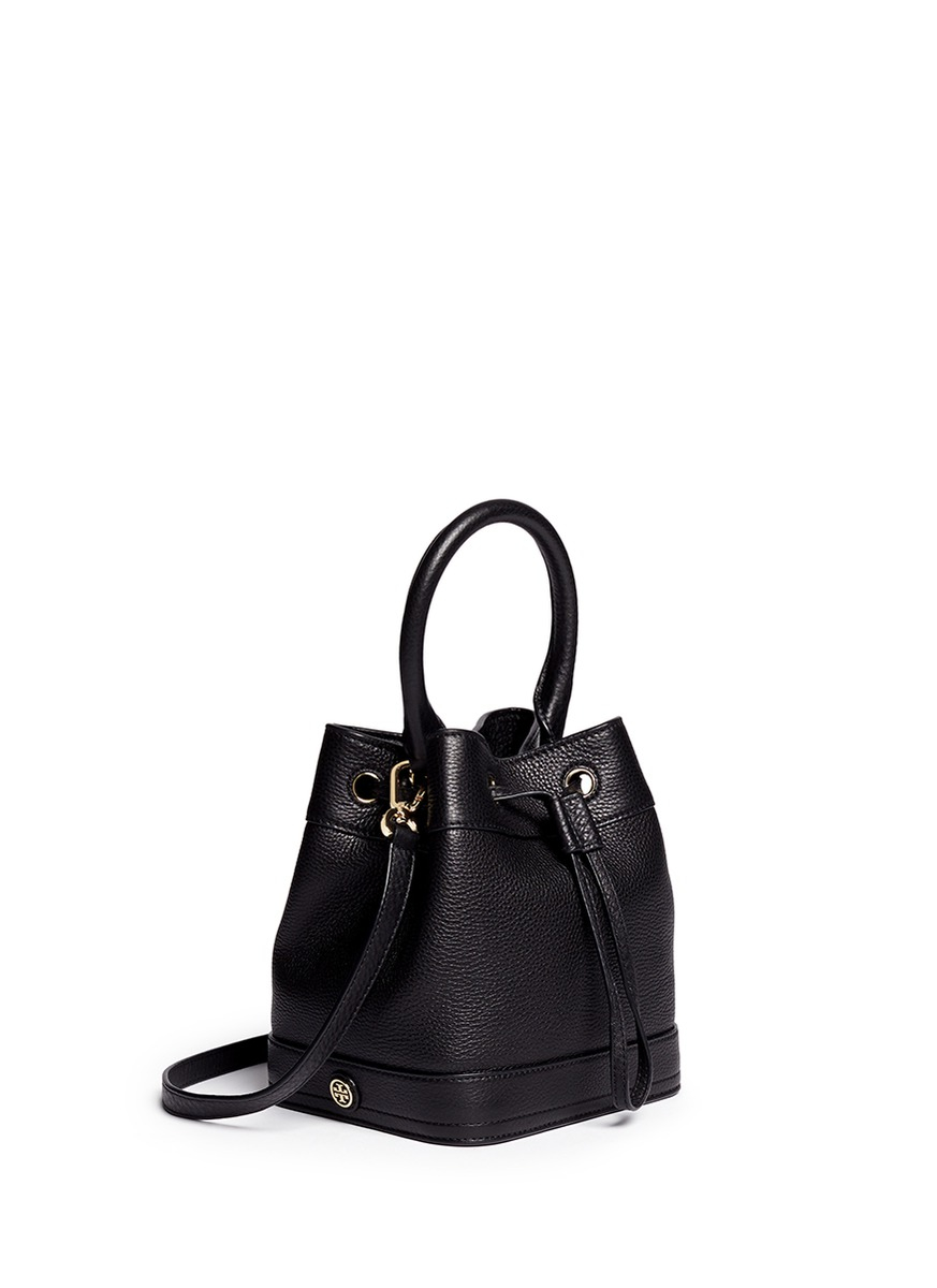 tory burch black bucket bag