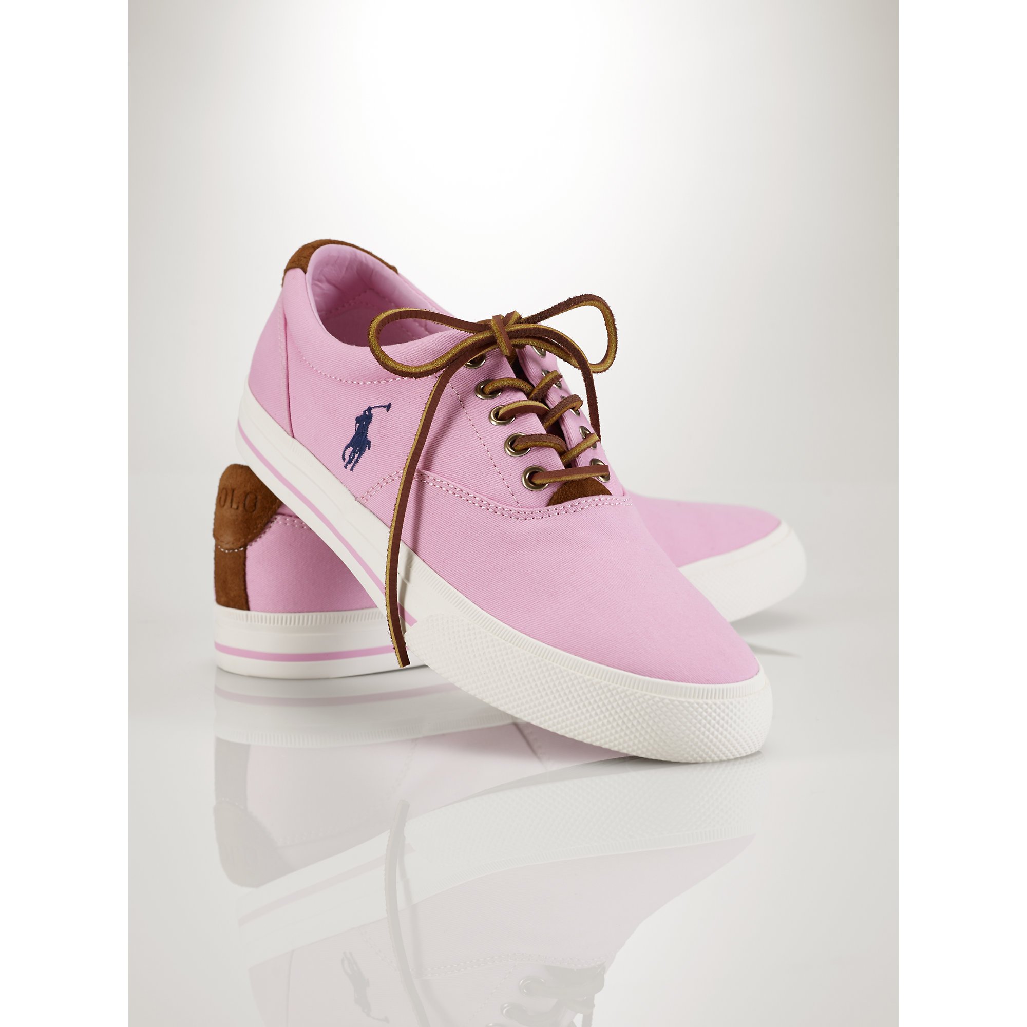 Polo Ralph Lauren Vaughn Preppy Chino Sneaker in Pink for Men | Lyst