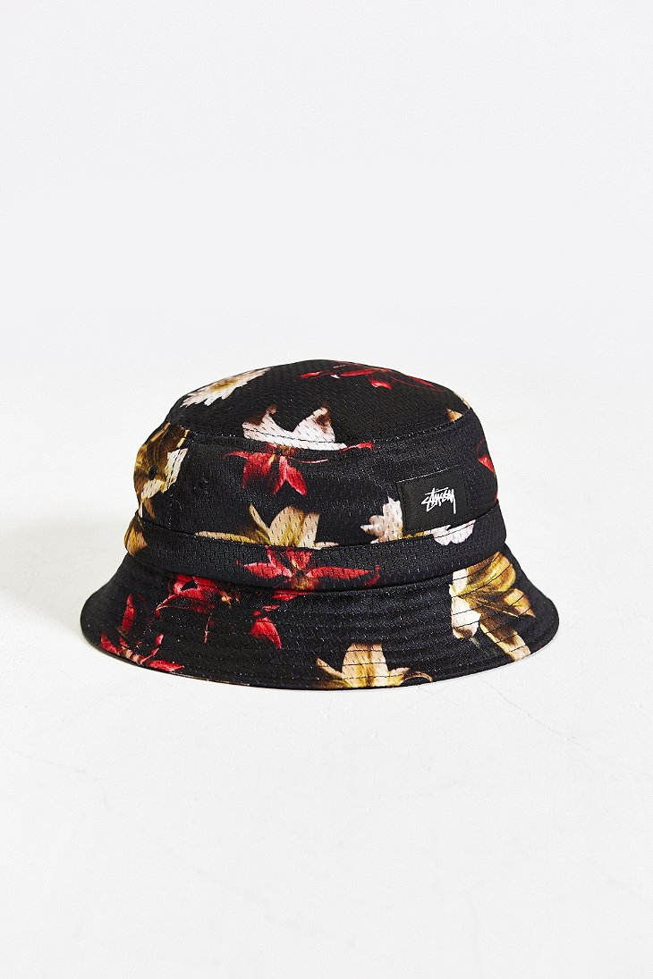 stussy black floral mesh bucket hat product 3 172465907 normal