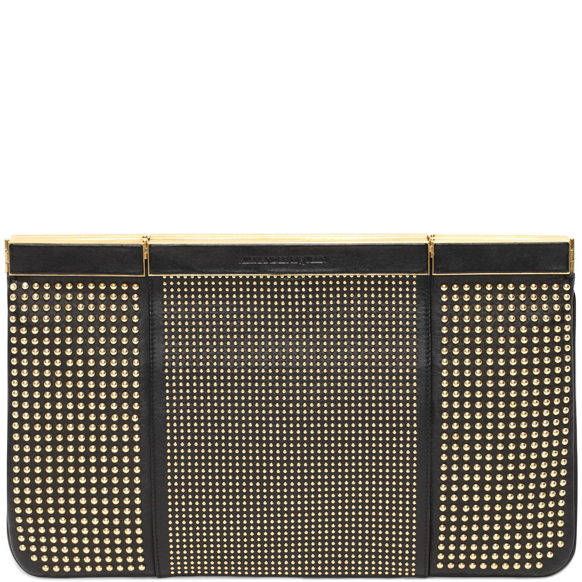 Alexander McQueen Studded Hexagon Clutch in Black (Metallic) - Lyst