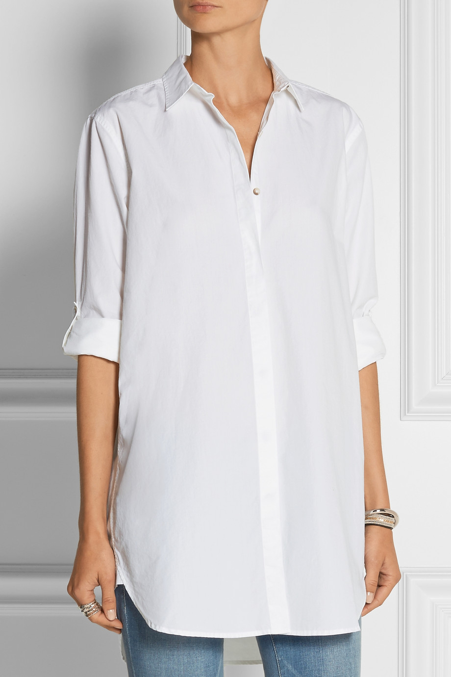 Lyst - M.I.H Jeans The Oversized Cotton-Poplin Shirt in White