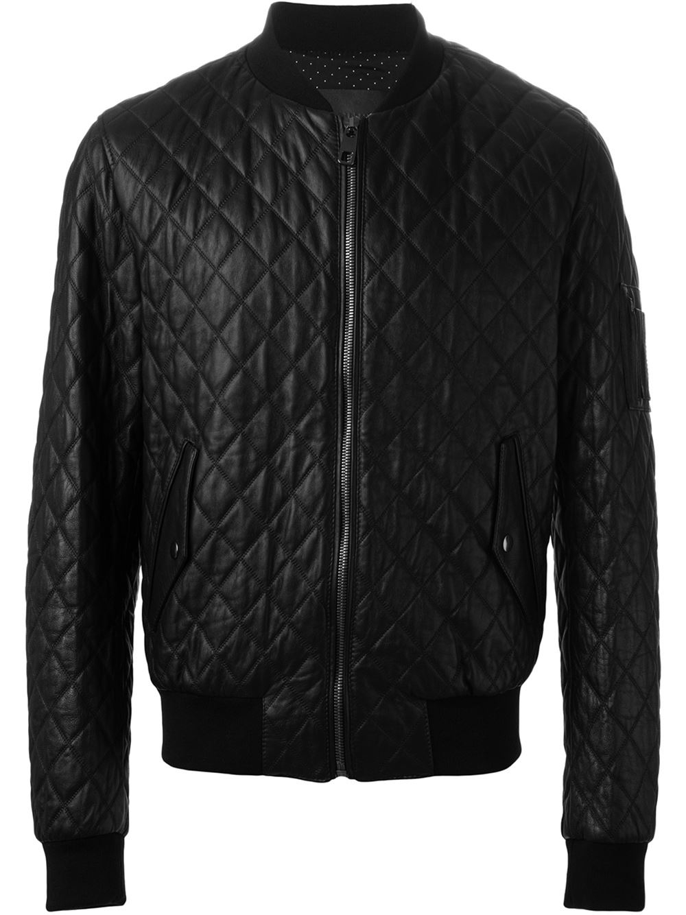 Dolce & Gabbana Quilted Leather Bomber Jacket in Black for Men | Lyst