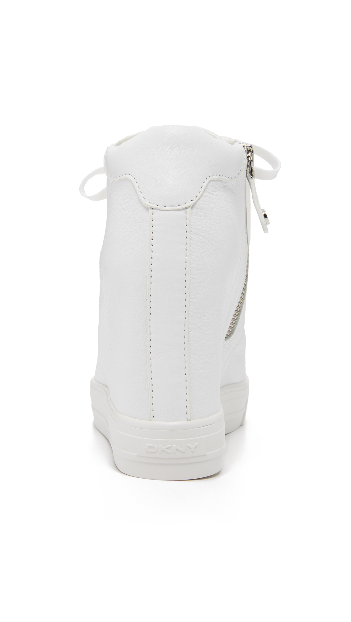 Dkny white wedge sneakers outlet