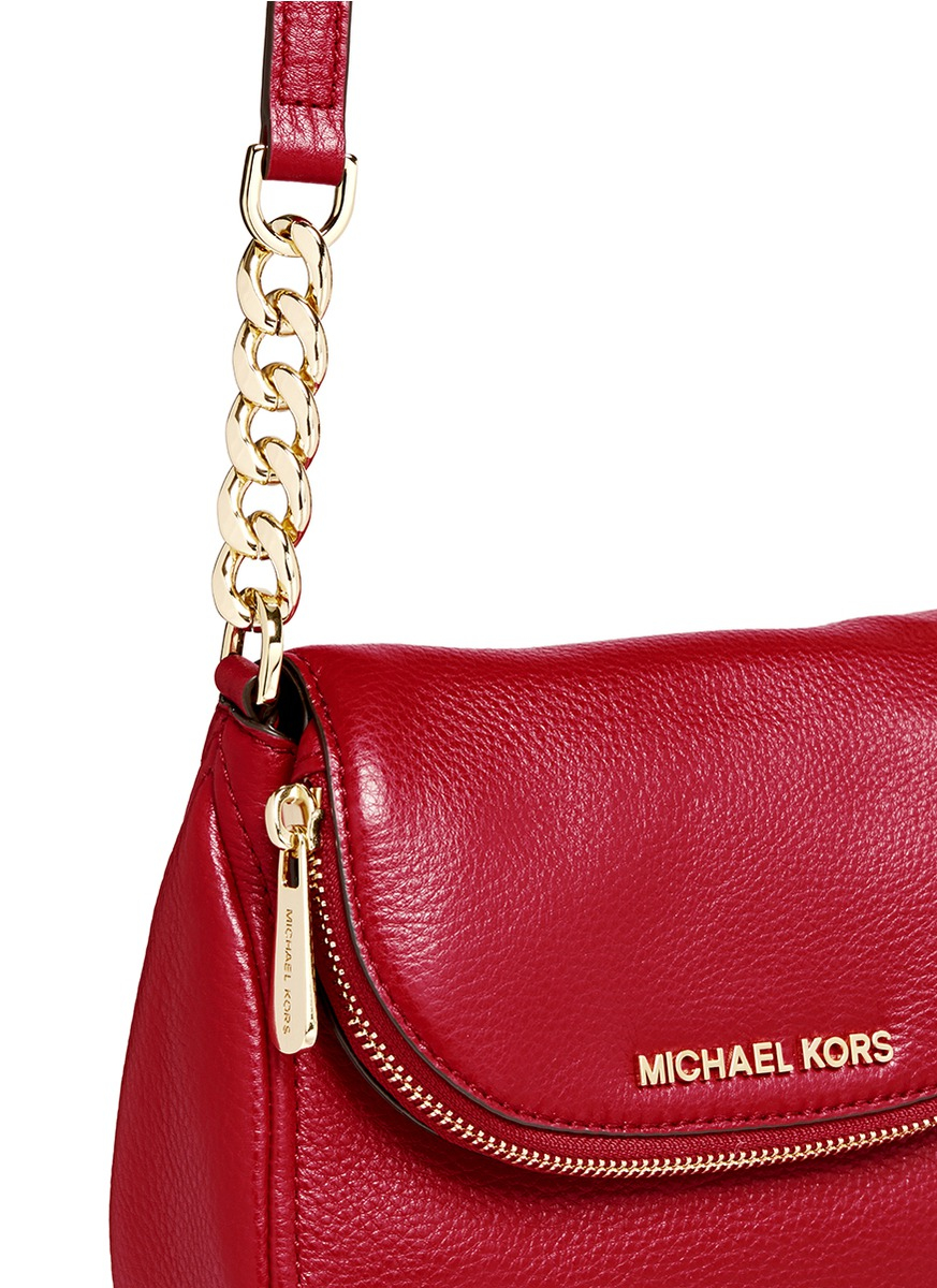 Michael Kors &#39;bedford&#39; Small Saffiano Leather Crossbody Bag in Red - Lyst