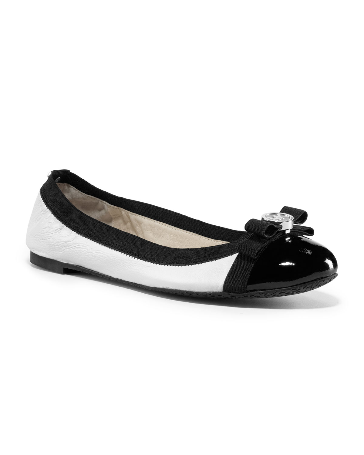 michael kors black and white flats