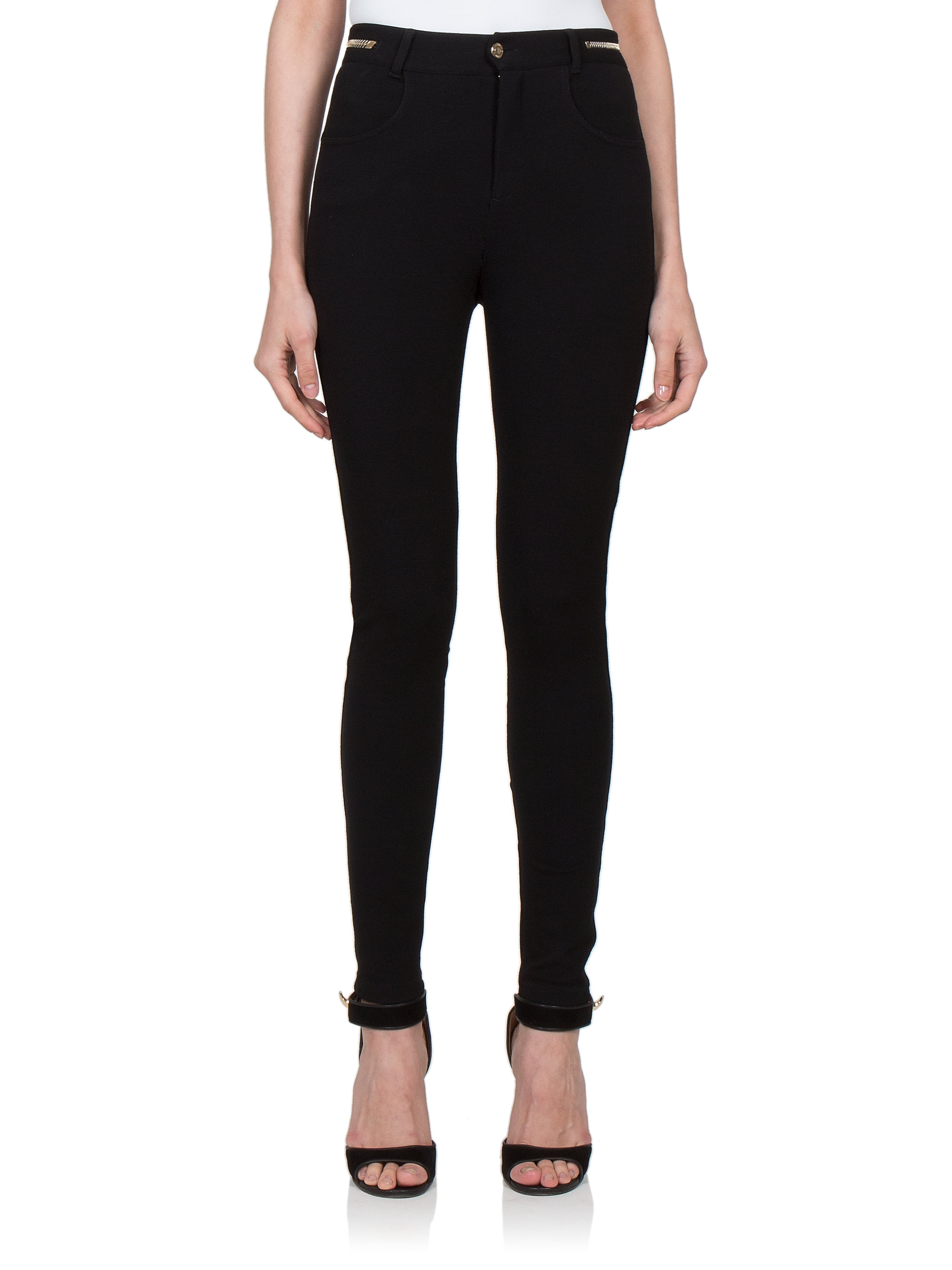 Givenchy Denim Zipper-trim High-waist Leggings in Black - Lyst