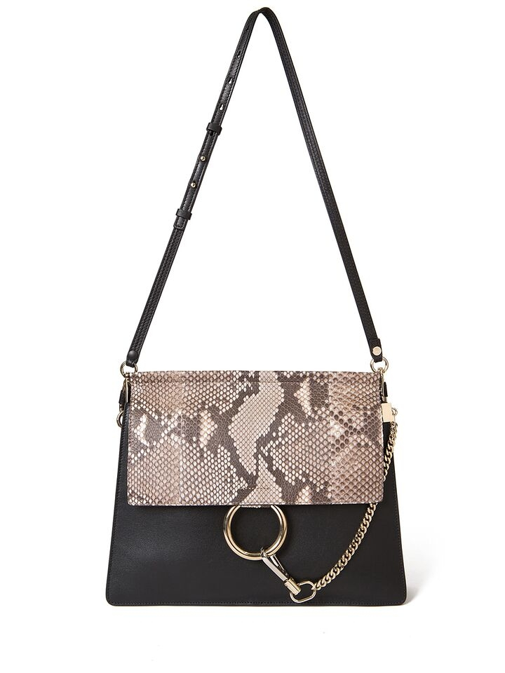 Chlo Medium Faye Python Bag in Beige | Lyst  