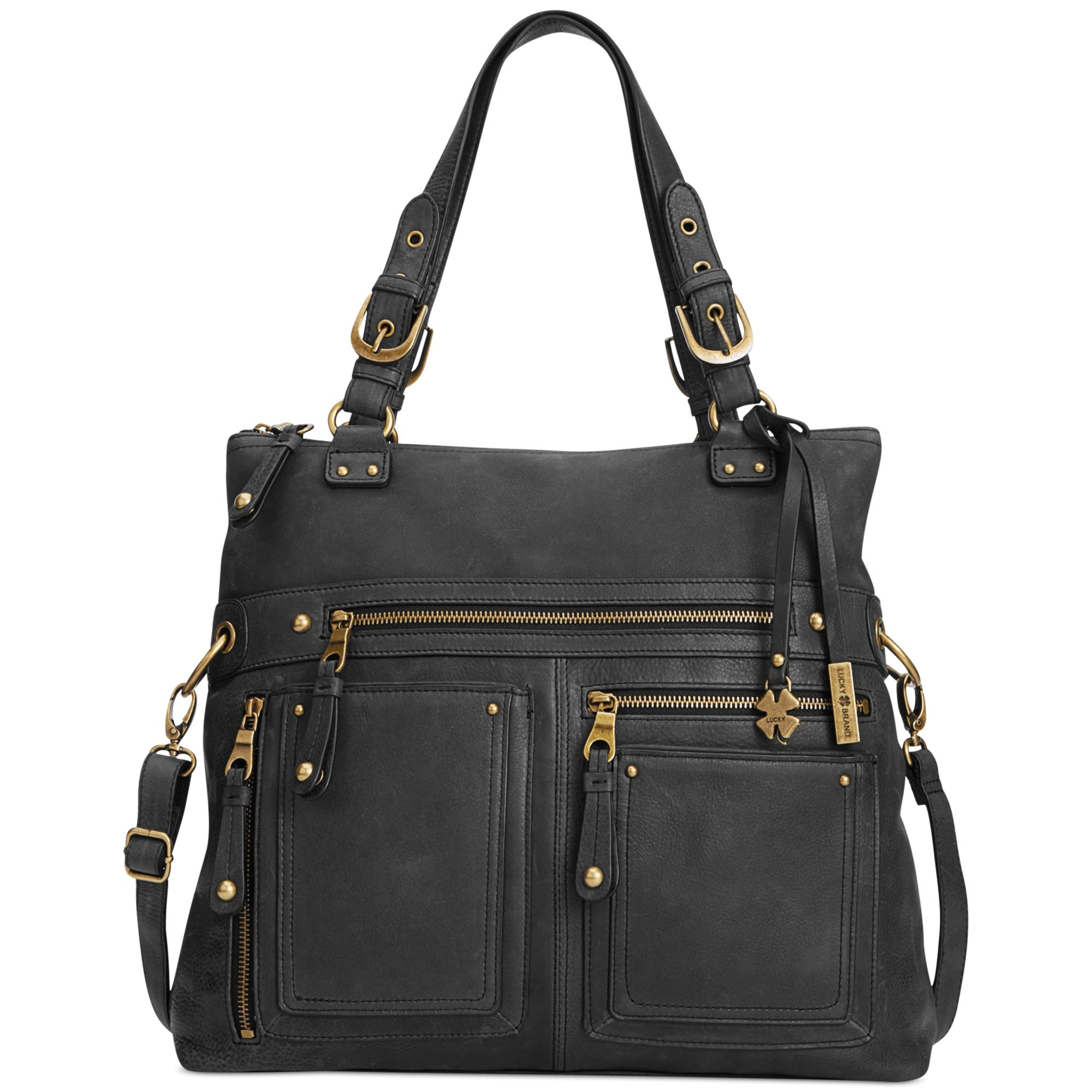 Lucky brand Cargo Foldover Tote in Black Lyst