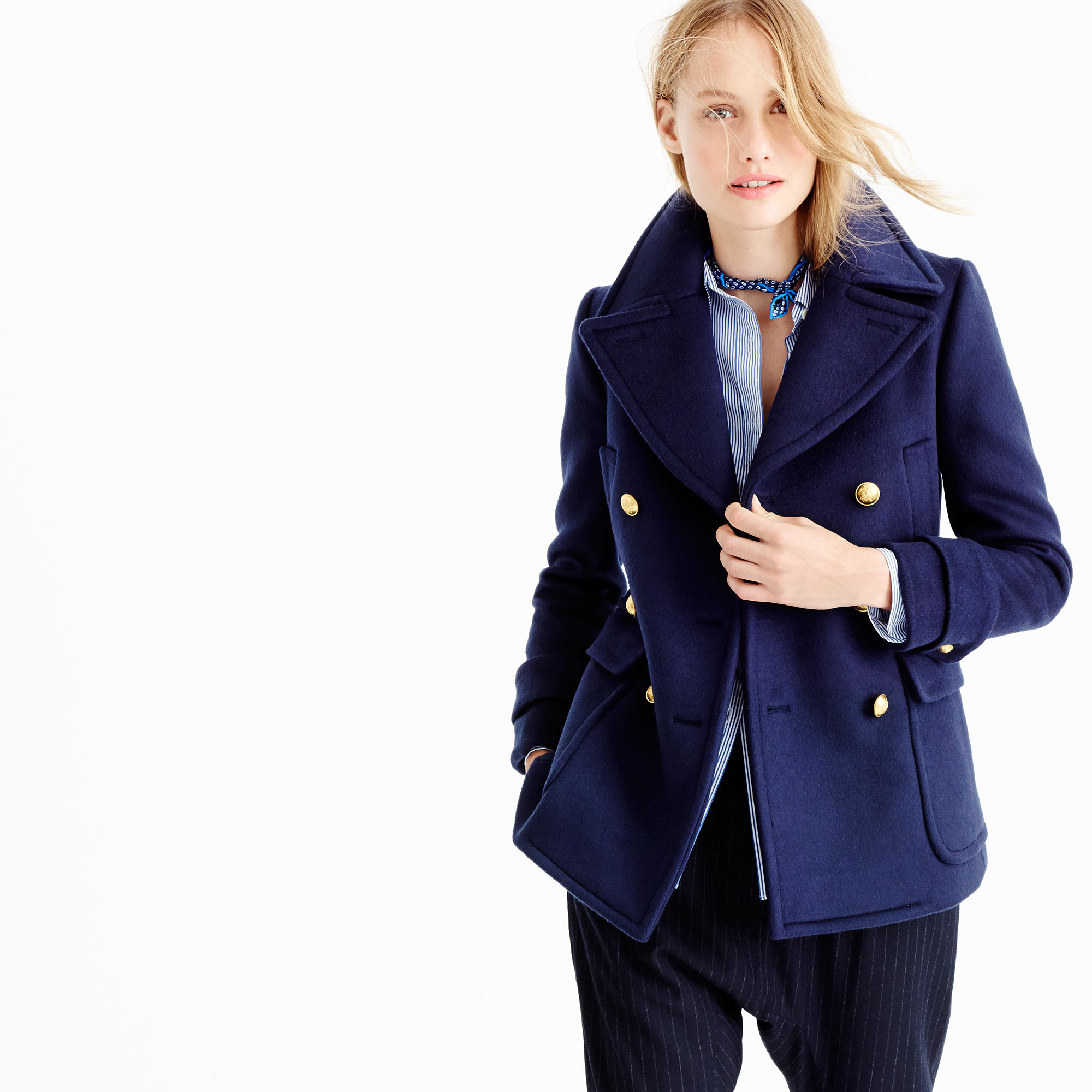 Lyst J.Crew Collection Cashmere Majesty Peacoat in Blue