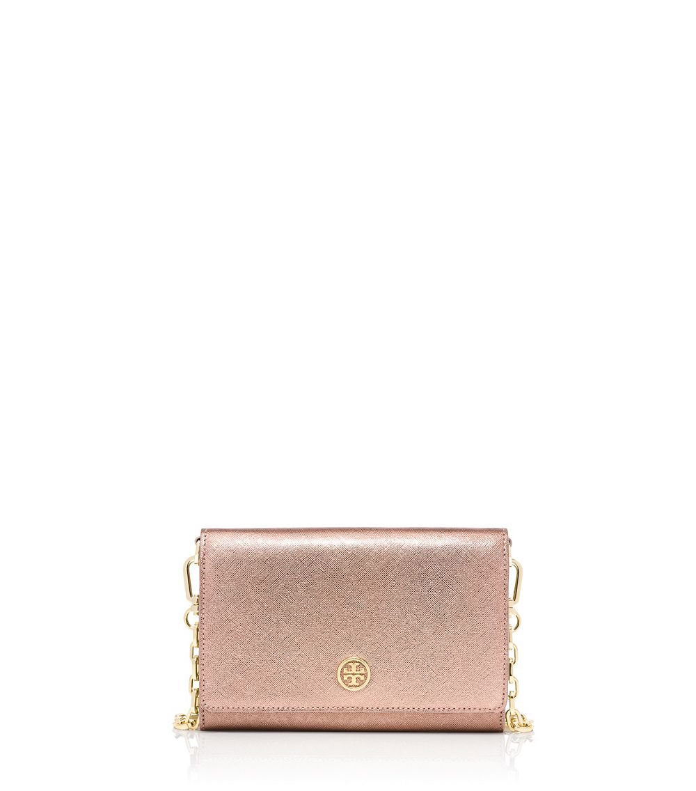 Lyst - Tory Burch Robinson Chain Wallet in Pink