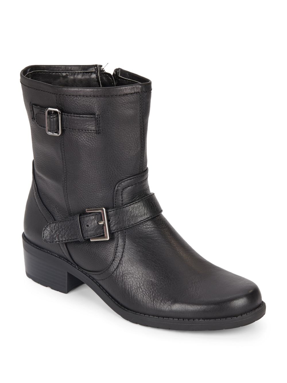 anne klein black leather boots