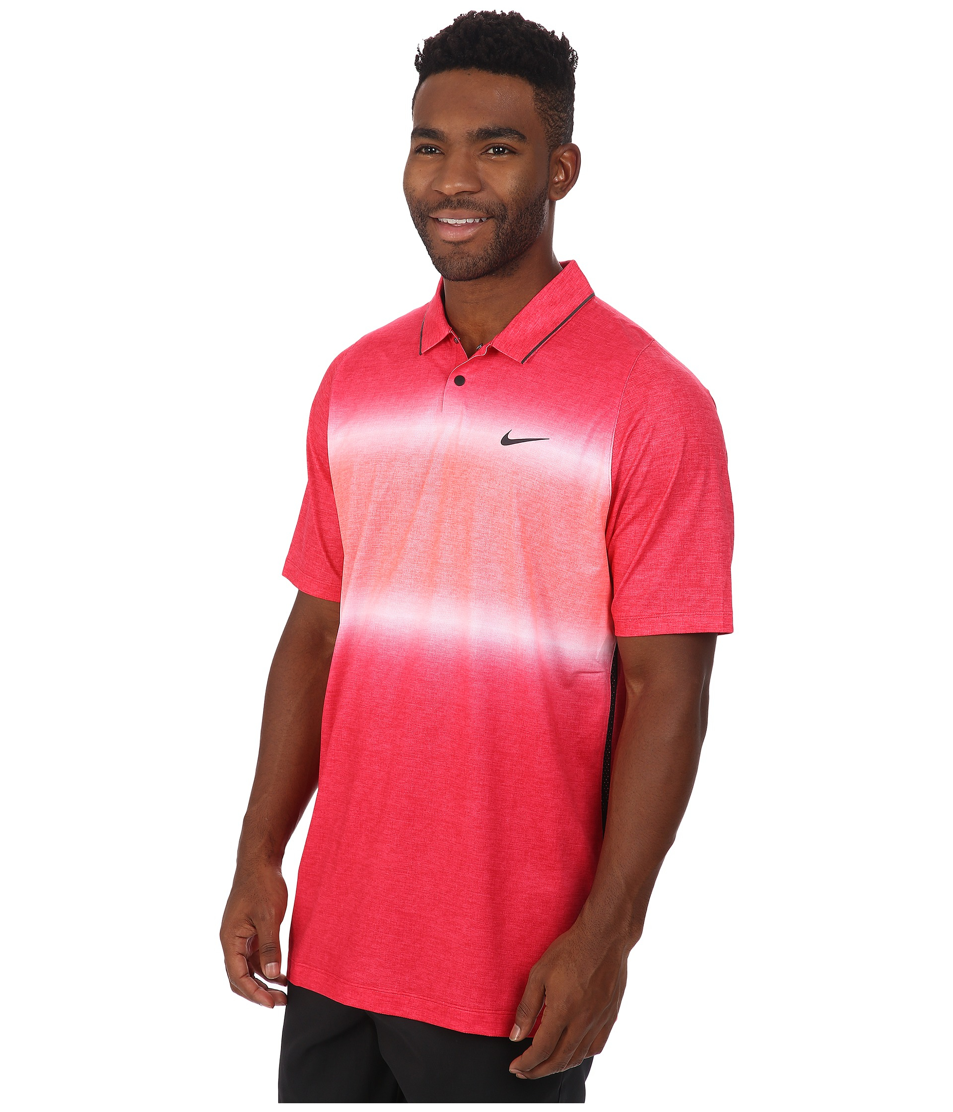Nike Tiger Woods Velocity Glow Stripe Polo Shirt in Pink for Men | Lyst