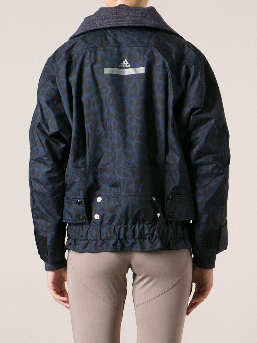 adidas By Stella McCartney Leopard Print Sports Jacket in Blue - Lyst