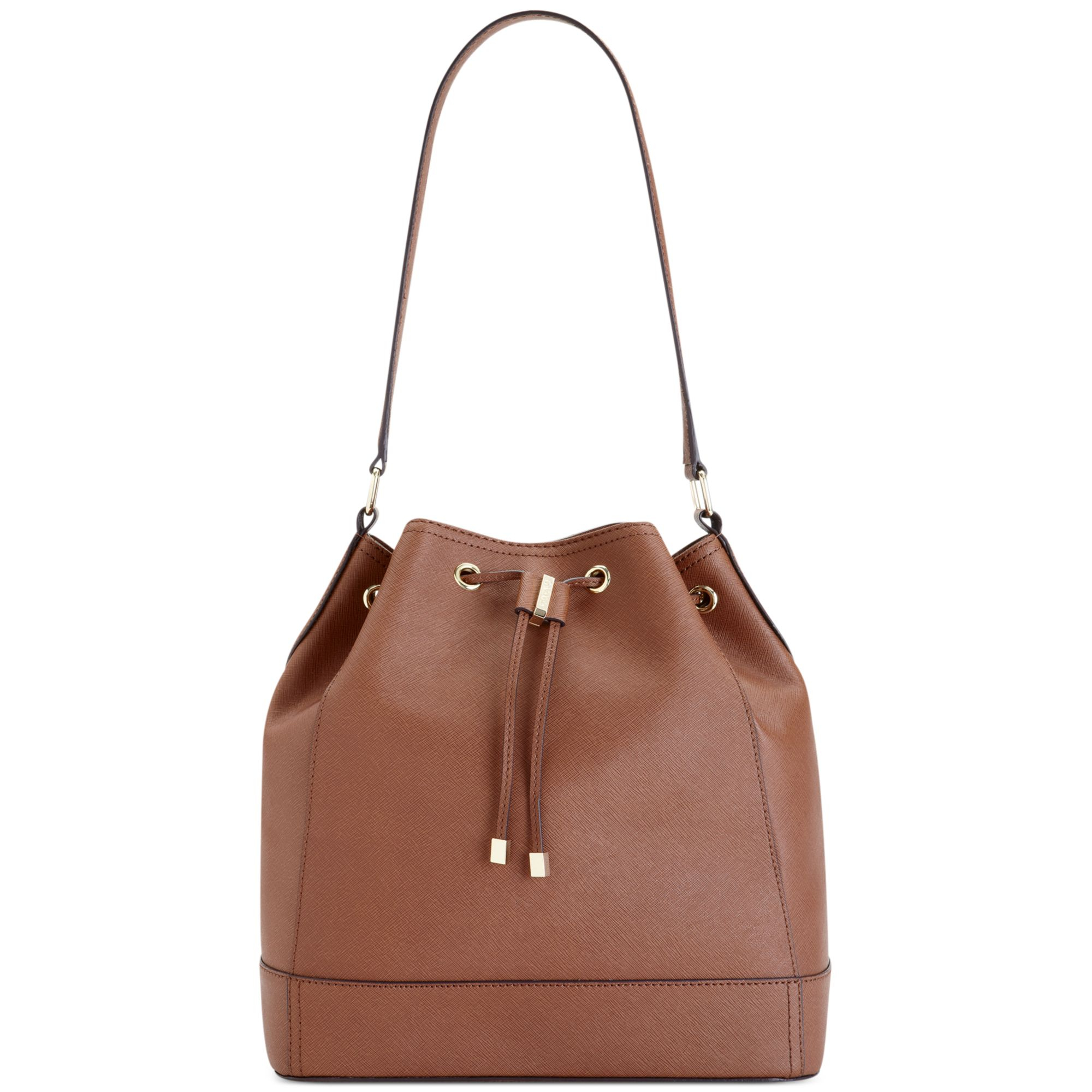 Calvin Klein Key Item Drawstring Bucket Bag in Brown (Luggage) | Lyst