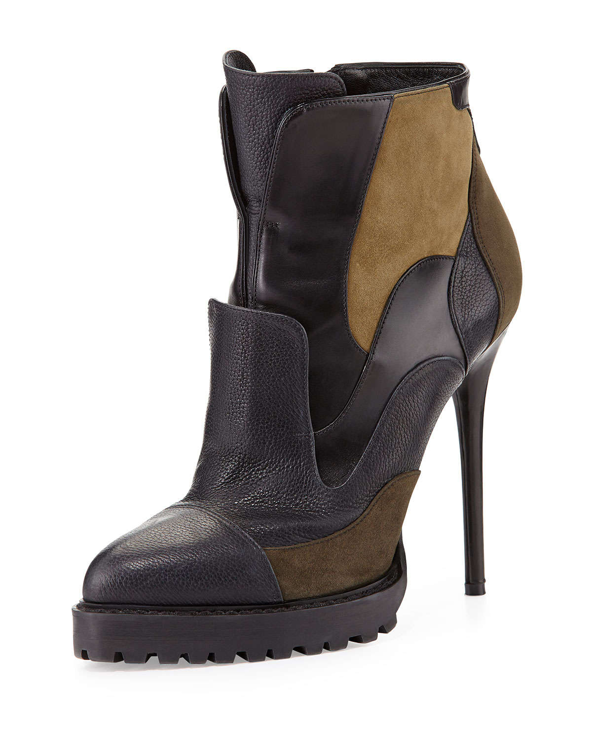 mcqueen boots mcqueen mixed media ankle boot in black lyst mcqueen boots mcqueen mixed media ankle boot in black lyst