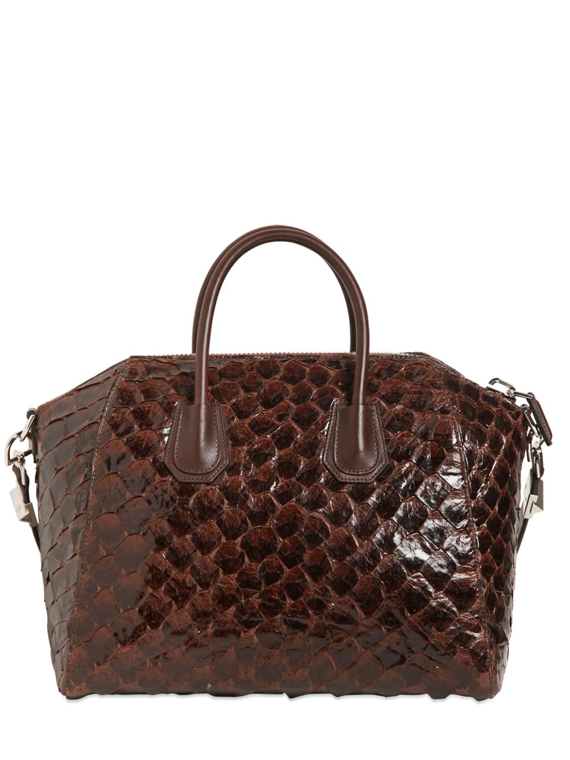 Givenchy Medium Antigona Pirarucu & Leather Bag in Brown (CHOCOLATE) | Lyst