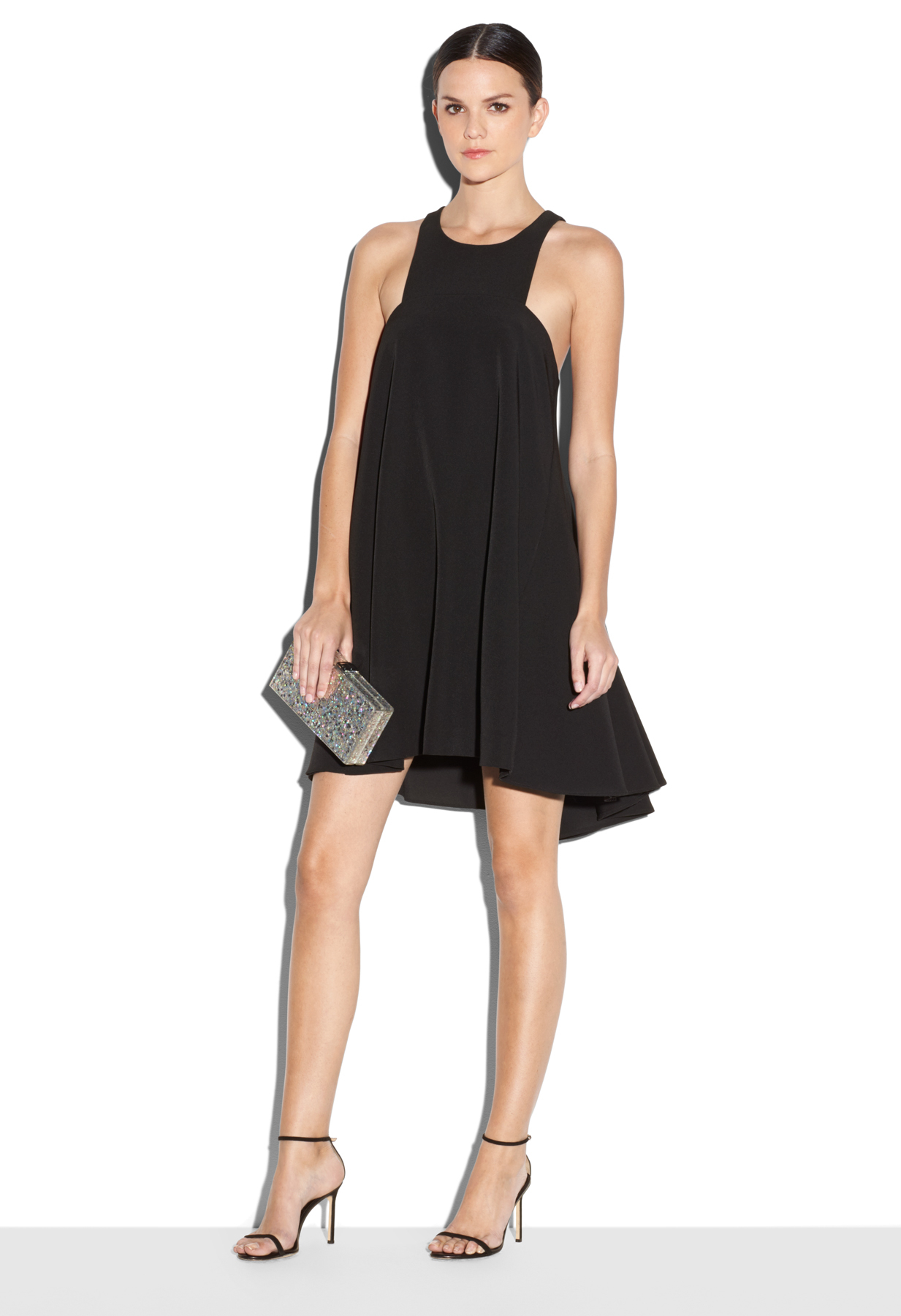 Lyst Milly Italian Cady Angular Trapeze Dress in Black