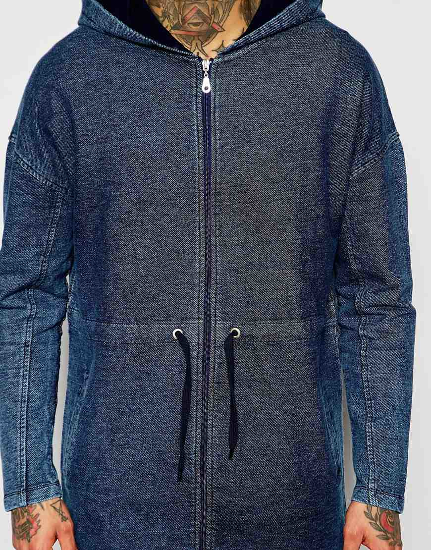 ASOS Extreme Longline Oversized Jersey Parka Jacket In ...