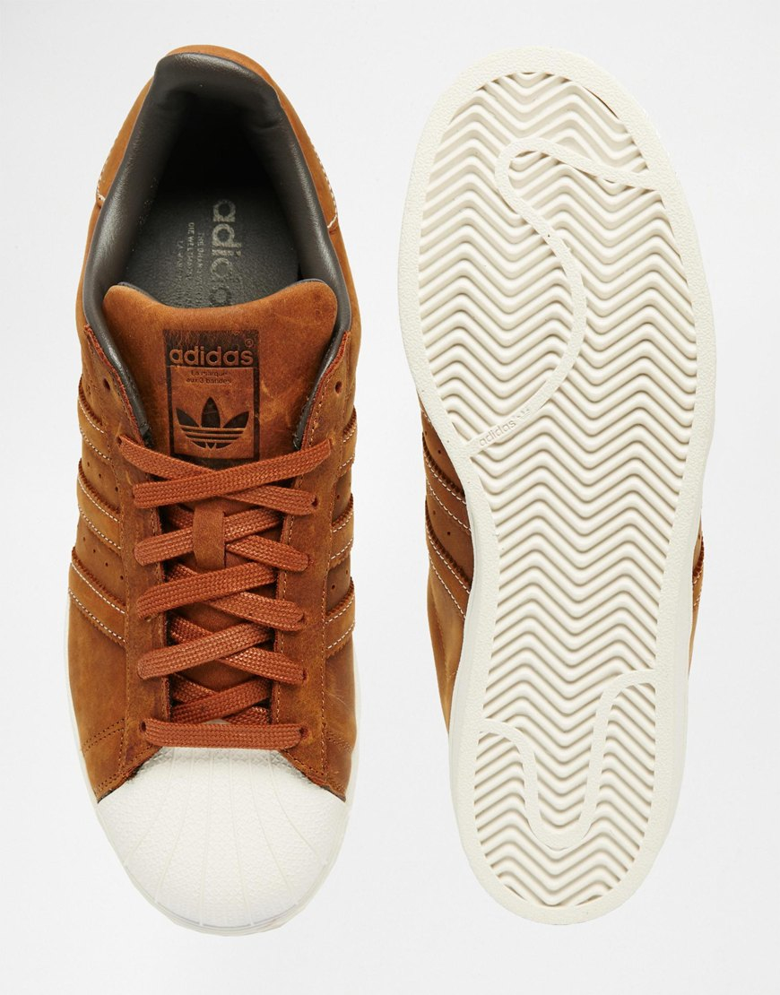 adidas Originals Superstar Waxed Leather Trainers S79471 in Brown for Men |  Lyst
