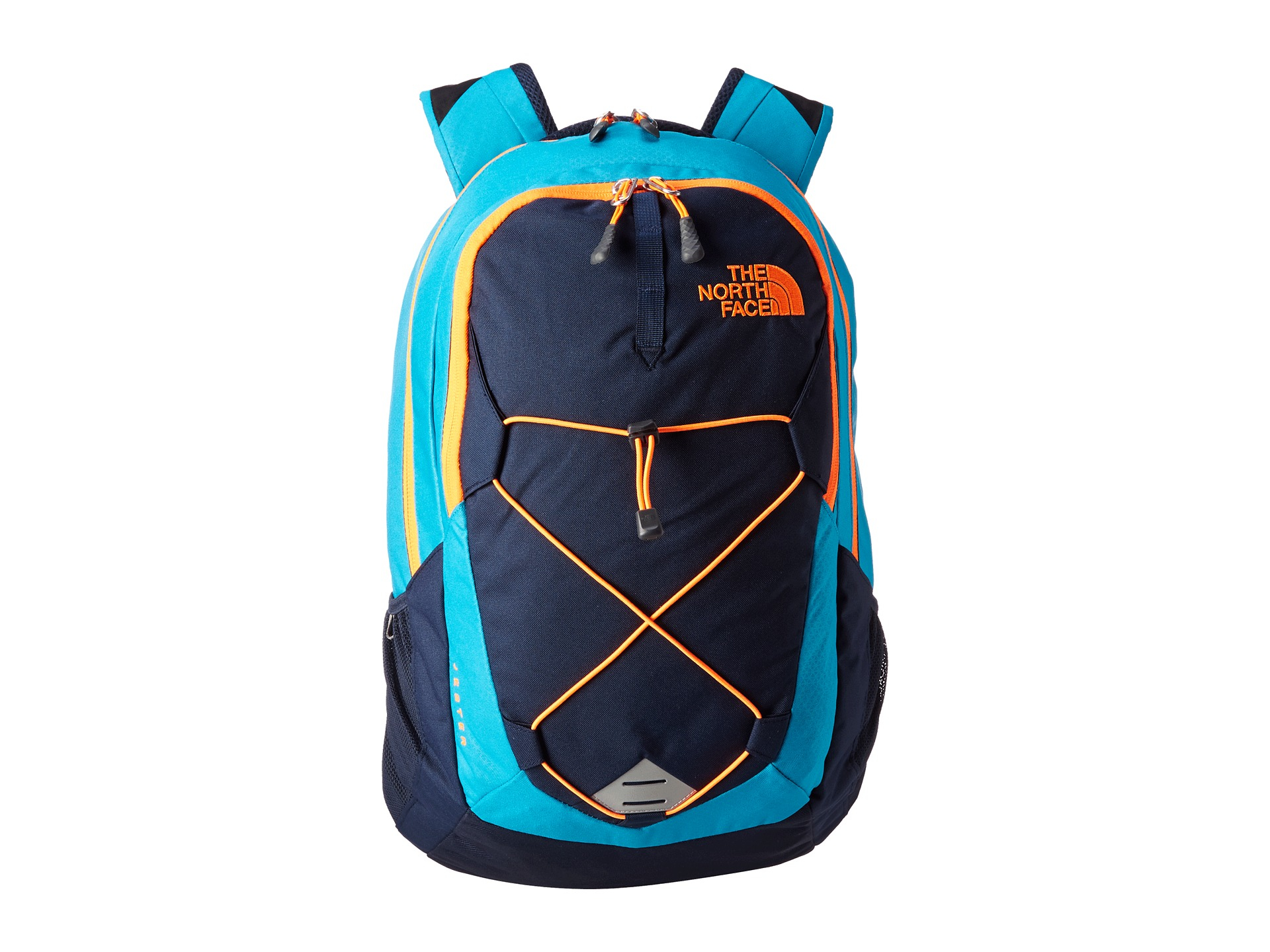 north face backpack blue and orange