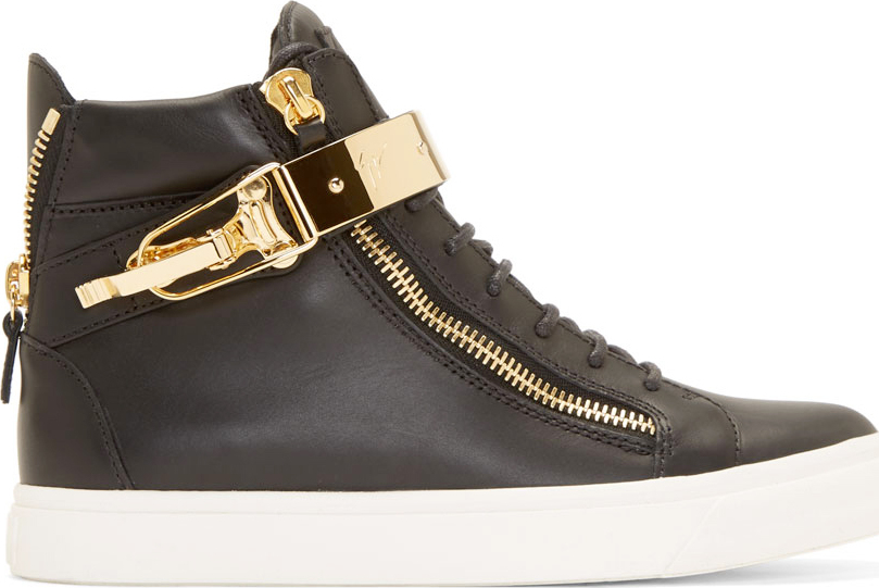 black and gold giuseppe trainers