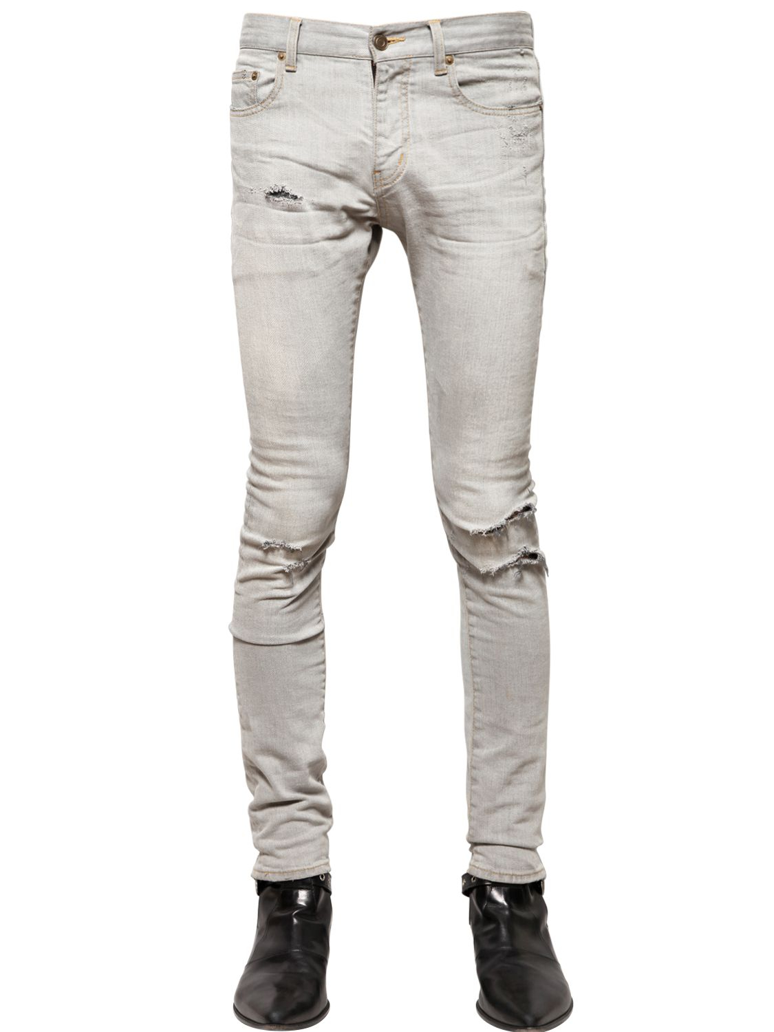 light grey ripped skinny jeans