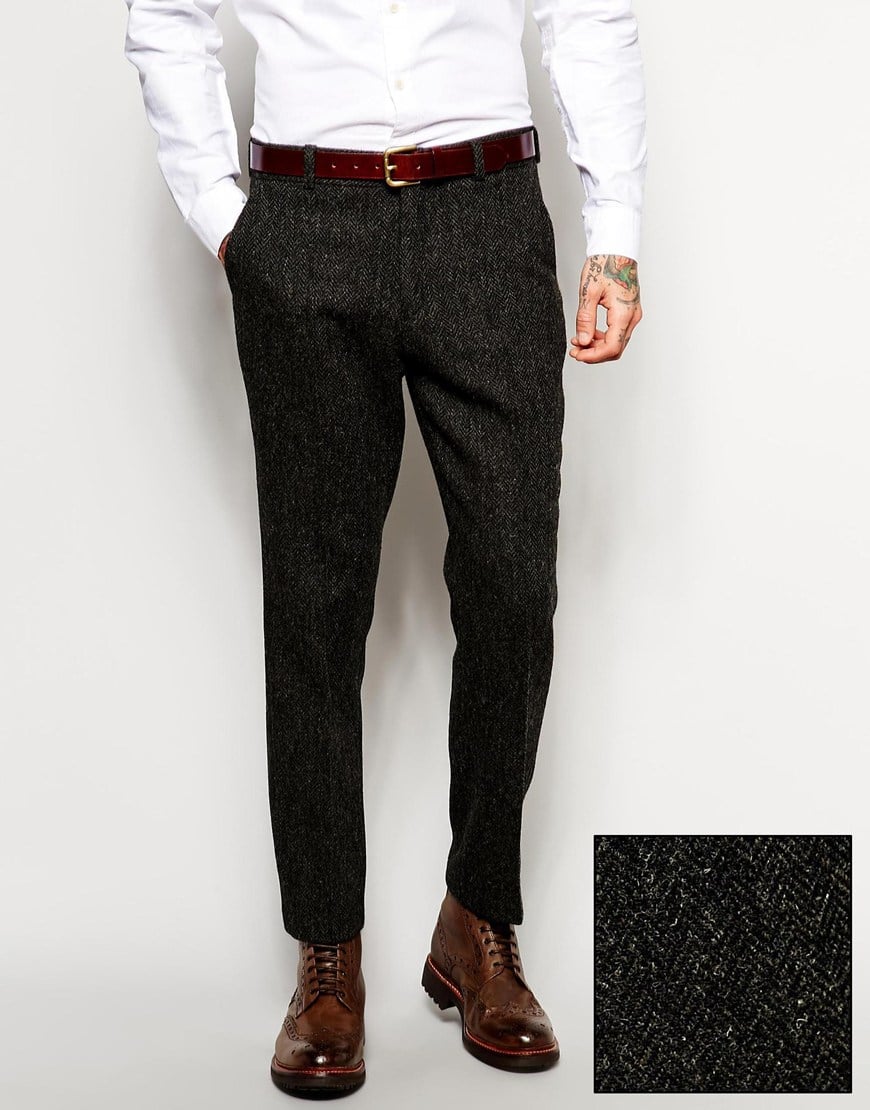 Lyst - Asos Slim Fit Suit Trousers In Harris Tweed Fabric in Gray for Men