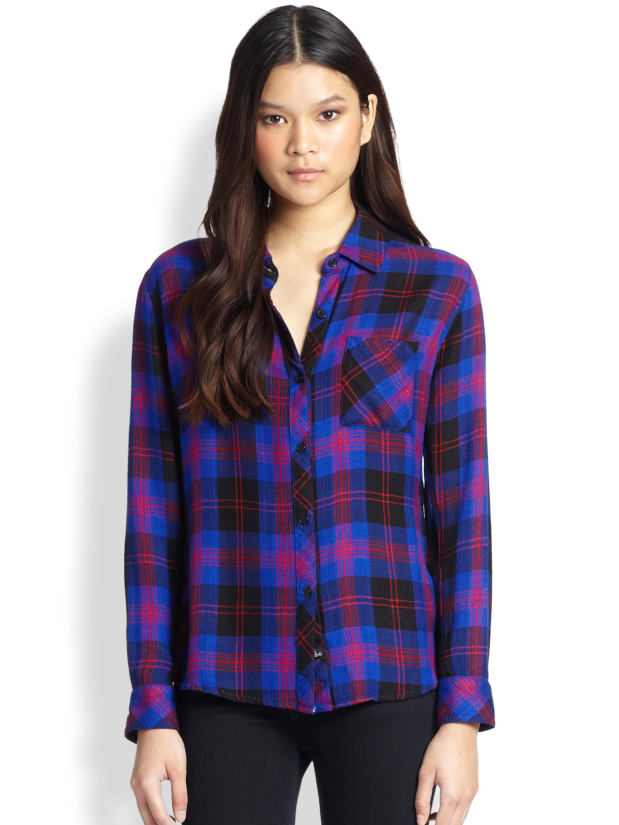 Lyst - Rails Hunter Plaid Flannel Button-Down Shirt in Blue