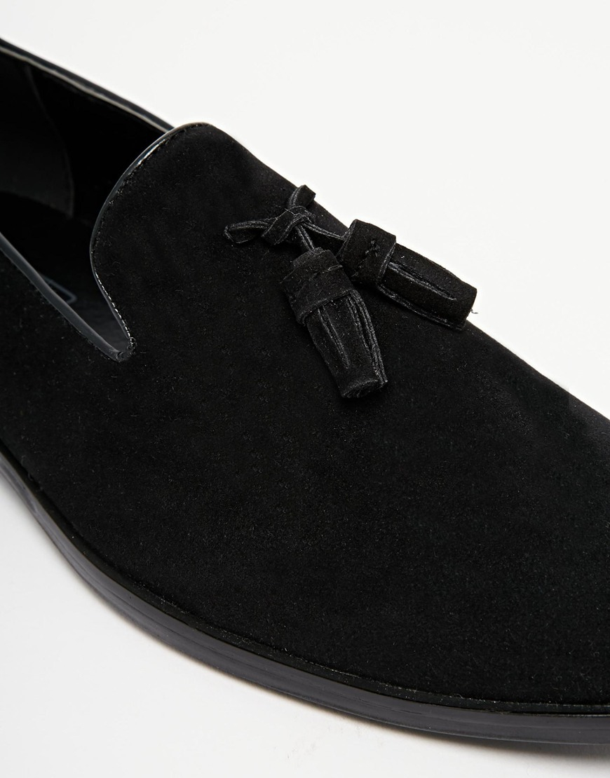 ASOS Loafers In Faux Suede in Black for 