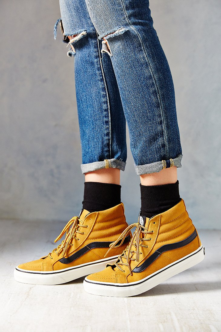 yellow vans high tops womens