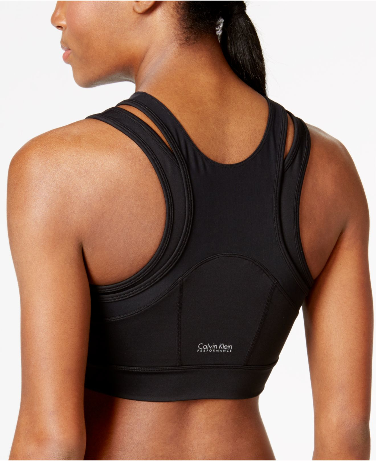 Calvin Klein Performance Mediumimpact Sports Bra in Black Lyst