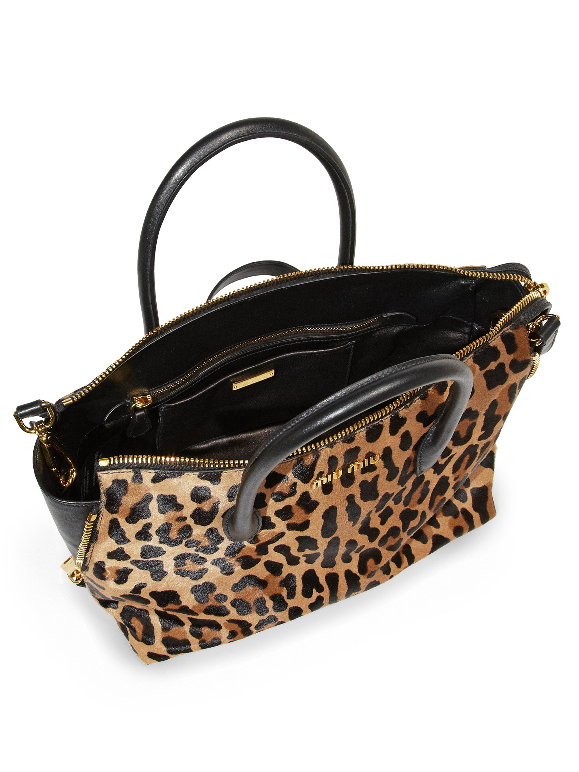 leopard print calf hair handbags