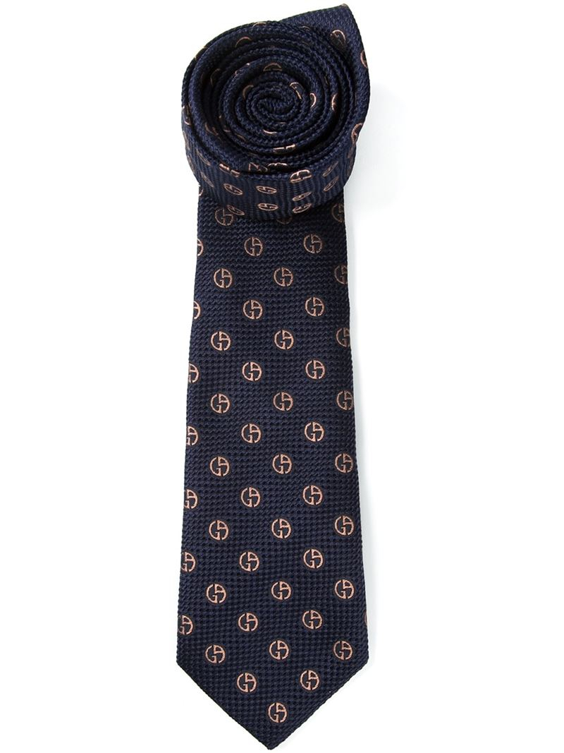 Giorgio Armani Embroidered Logo Tie in 