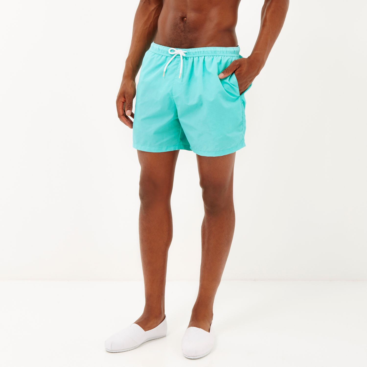 mint green swim trunks