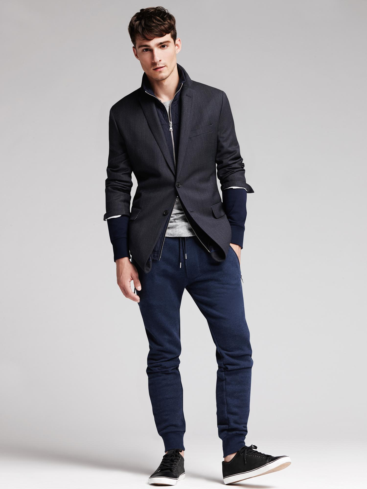 Banana republic Quilted Hybrid Jacket in Blue for Men (Preppy navy) | Lyst