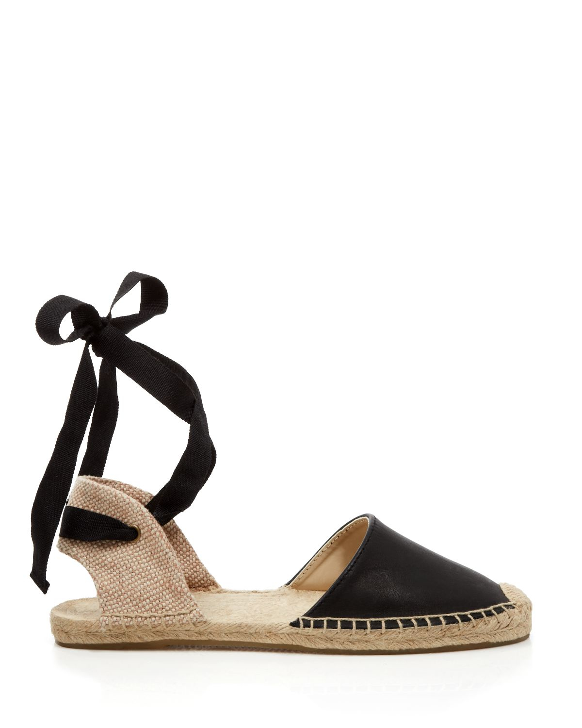 Soludos Espadrille Flat Sandals - Classic Ankle Wrap in Black | Lyst