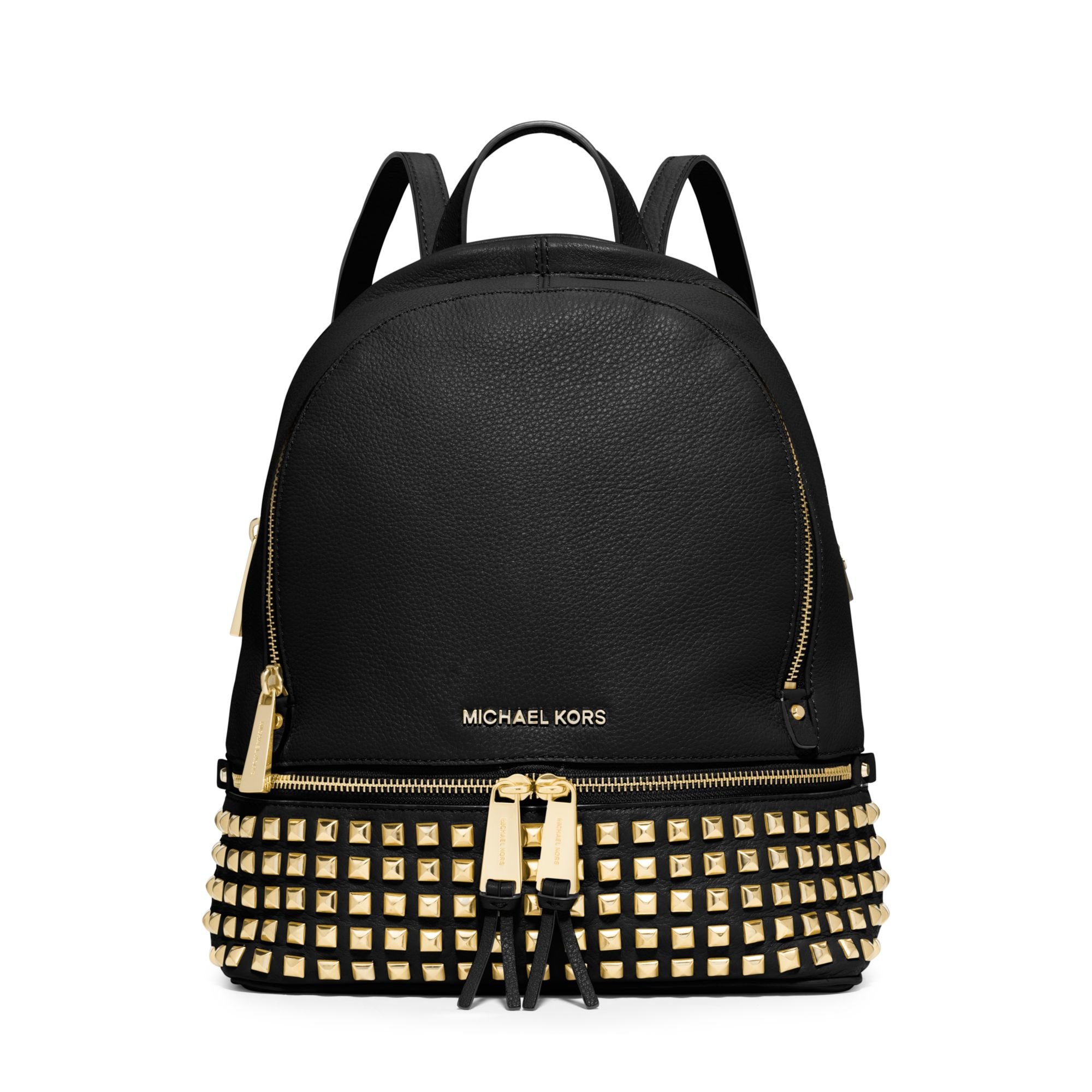 Michael kors Rhea Small Studded Leather Backpack in Black | Lyst